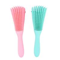 Plastic durable customized logo available for men&women 8 rows strong bristles hair dressing comb